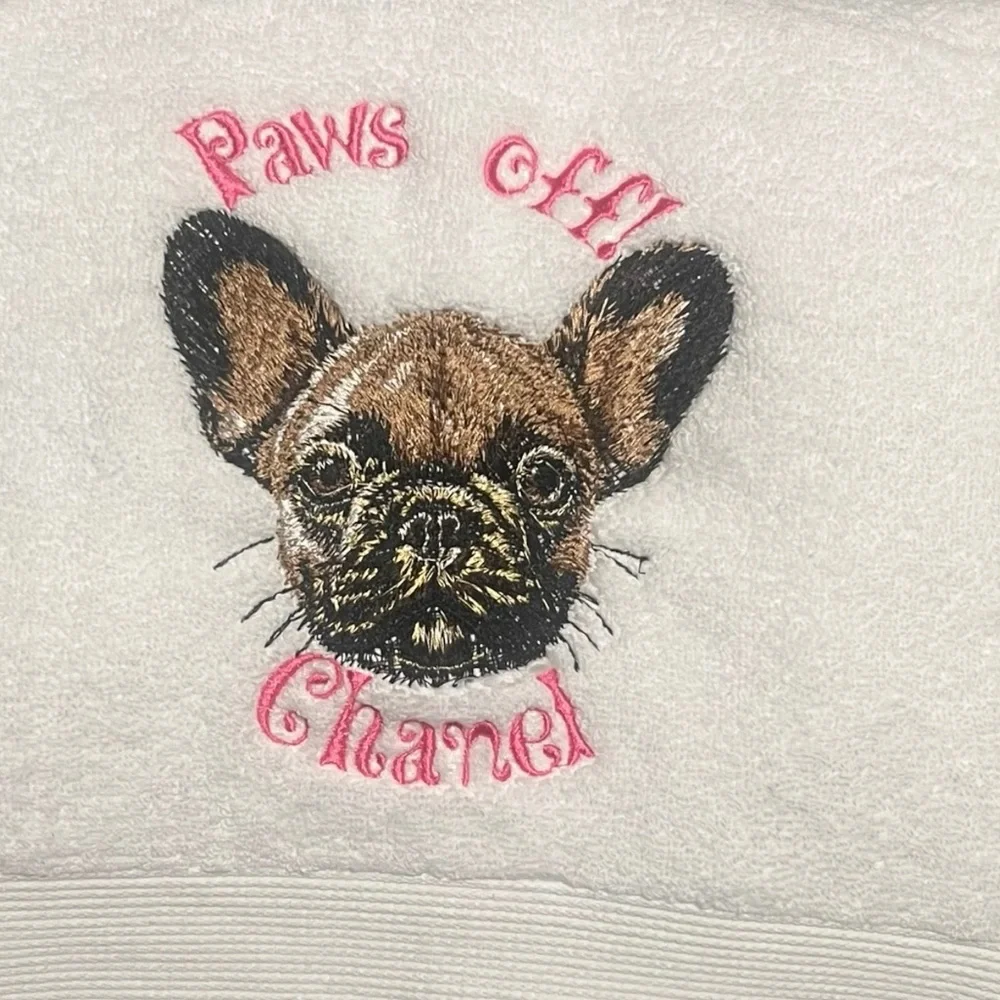 Hand Spaniel Personalized Embroidered Towel your pet’s name dog or cat